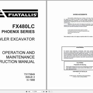 Fiat Allis Crawler Excavator FX480LC Phoenix Series Operation Maintenance Manual 73175849 (1)