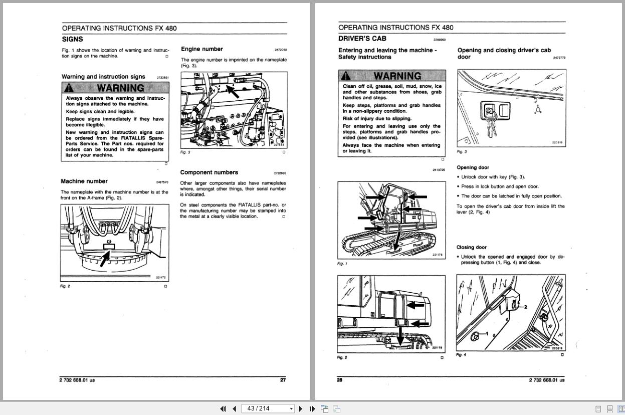 Fiat Allis Crawler Excavator FX480LC Phoenix Series Operation Maintenance Manual 73175849 (2)