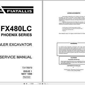 Fiat Allis Crawler Excavator FX480LC Phoenix Series Service Manual 73176979 (1)