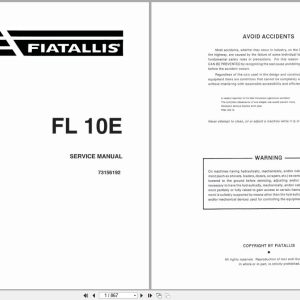 Fiat Allis Crawler Loader FL10E Service Manual 73156192 (1)