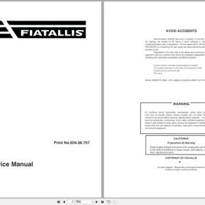 Fiat Allis Excavator FX250 Service Manual 60406757 (1)