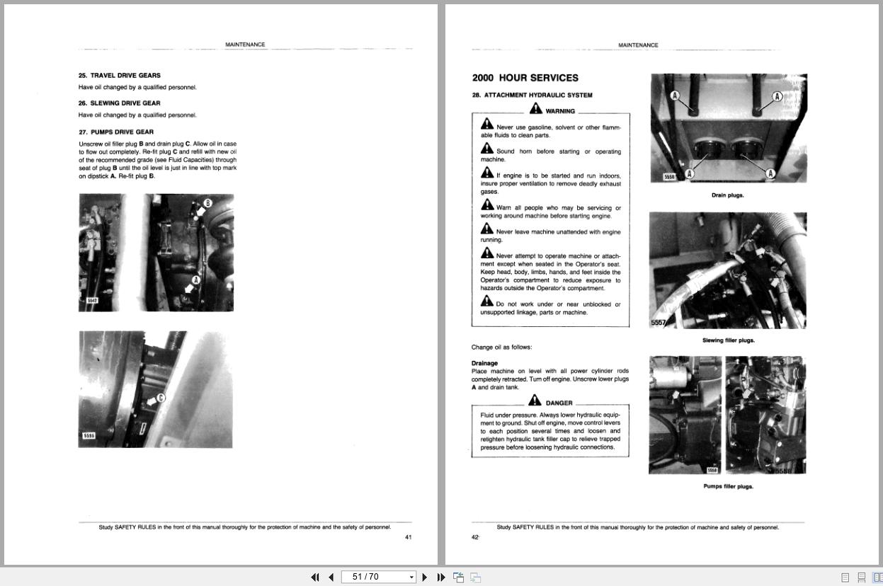 Fiat Allis Hydraulic Excavator FE40L Operation Maintenance Manual 60403139 (2)