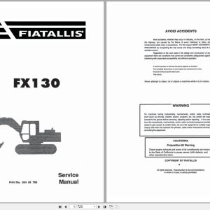 Fiat Allis Hydraulic Excavator FX130 Service Manual 60406765 (1)