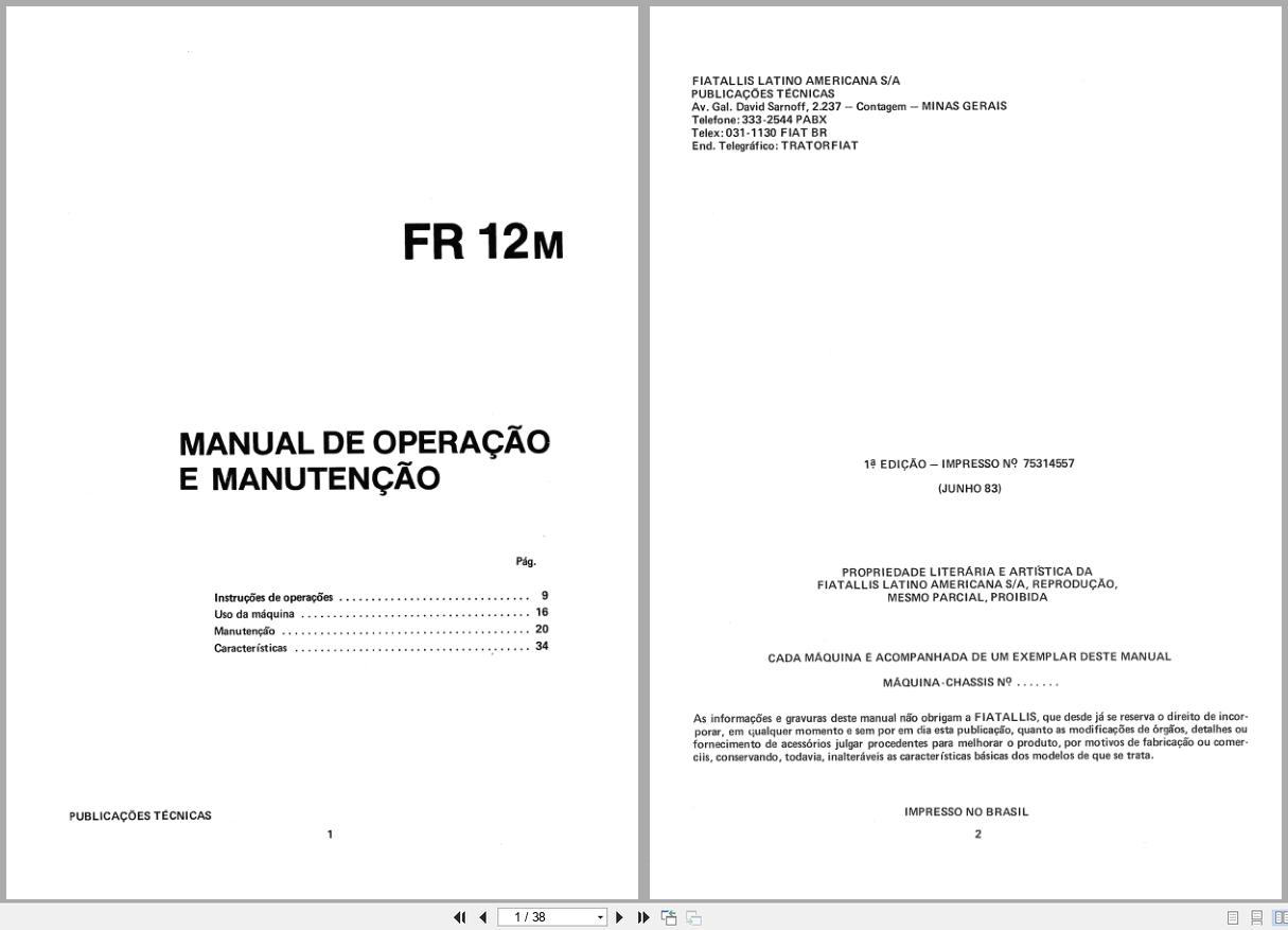 Fiat Allis Loader Backhoe FR12M Operation Maintenance Manual GE1242 BR (1)