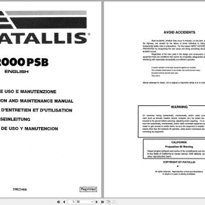 Fiat Allis Loader Excavator 2000PSB Operation Maintenance Manual 59823406 (1)