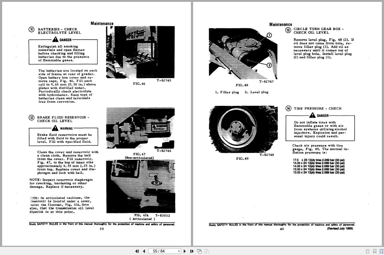 Fiat Allis Motor Grader FG75 FG85 FG95 Operation Maintenance Manual 75314574 (2)