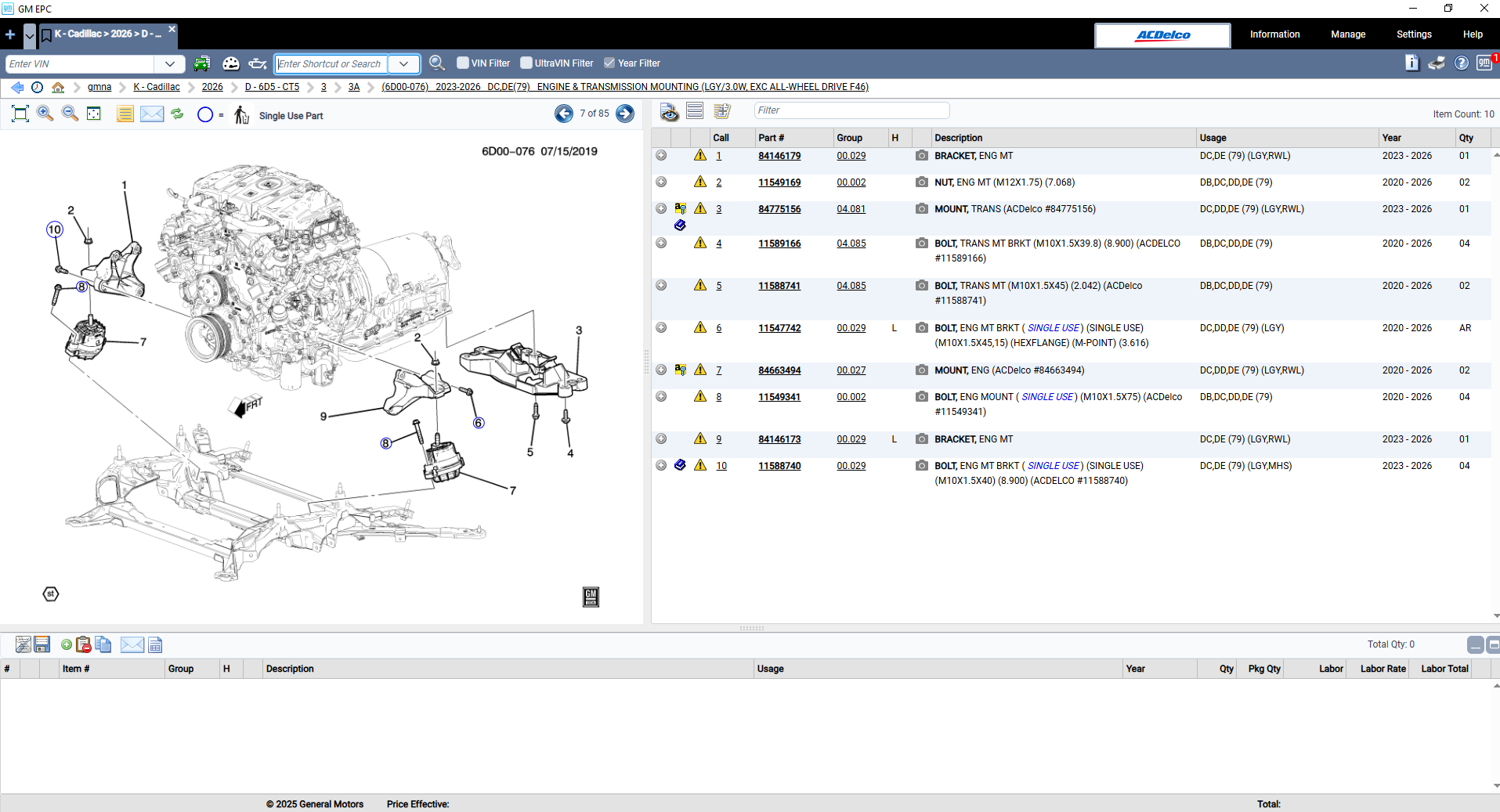 General Motor GMNA 01.2026 Spare Parts Catalog 7