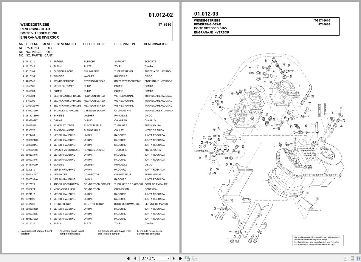 HBM Nobas Motor Grader BG190TA 4 Parts Catalog 2012 2