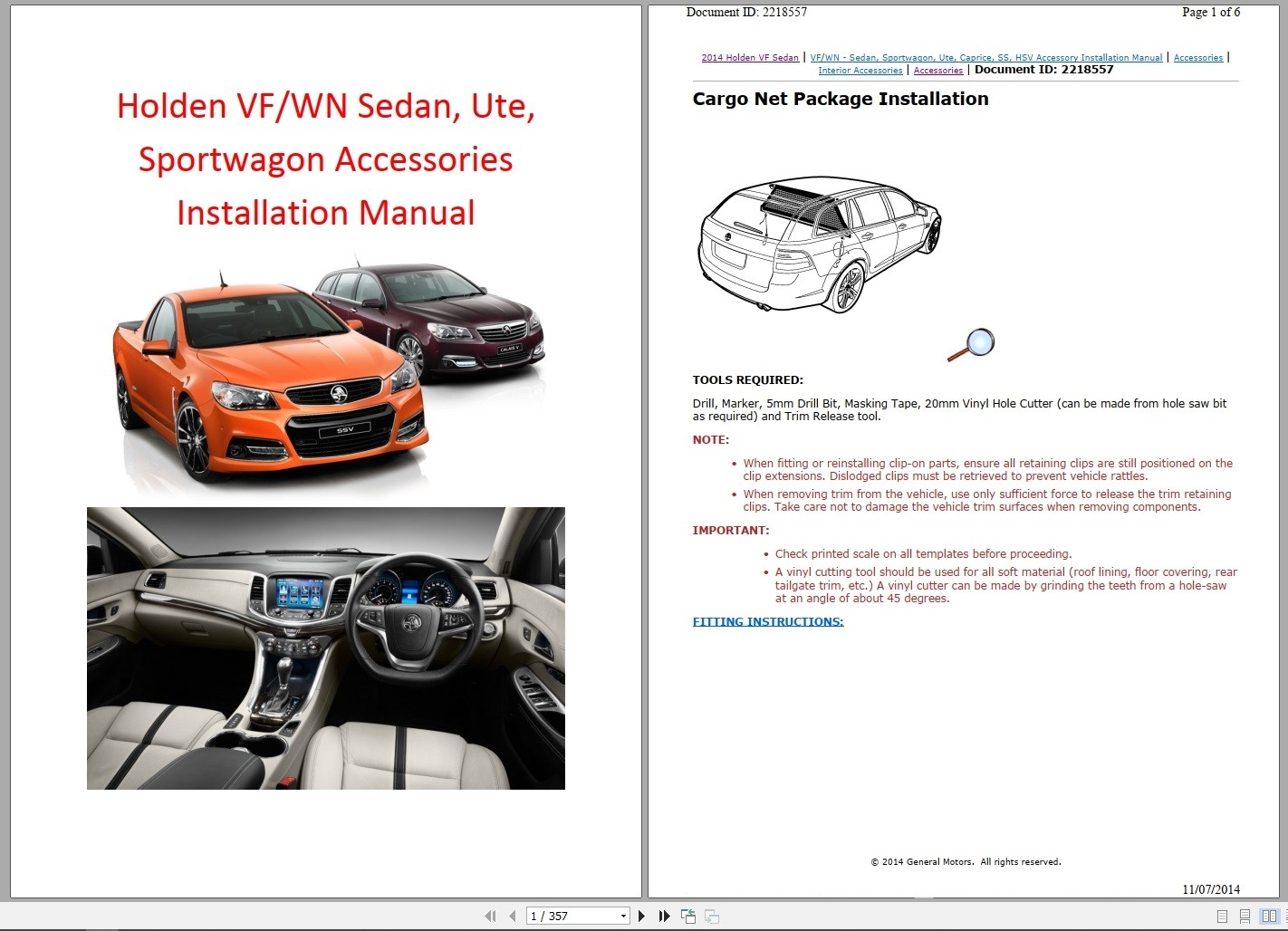 HOLDEN Collection Models Workshop Service Manuals (3)