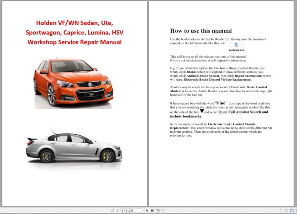 HOLDEN Collection Models Workshop Service Manuals (4)