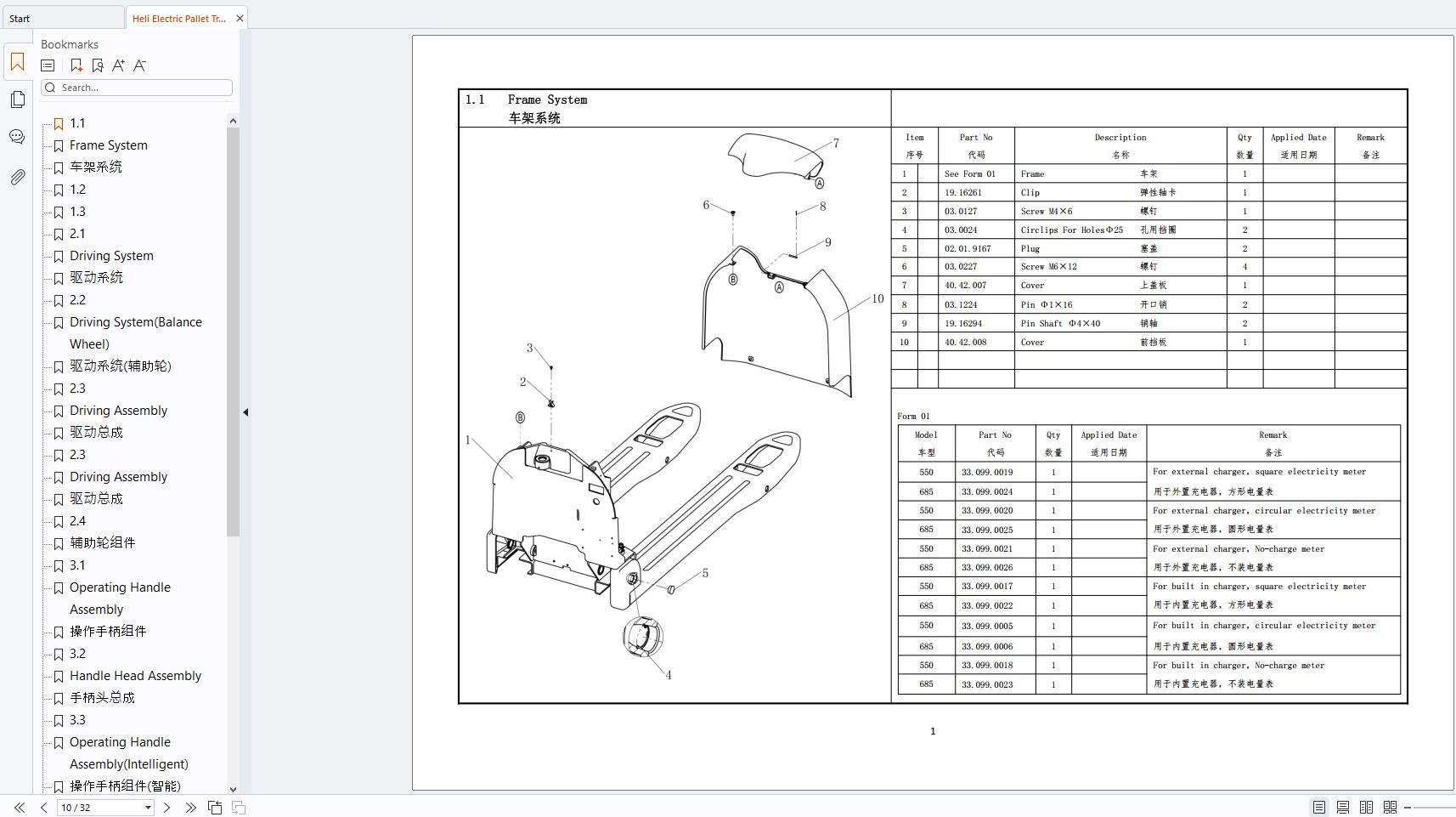 Heli Electric Pallet Truck CBD15J Li3 Parts Manual 20220301V01 (2)
