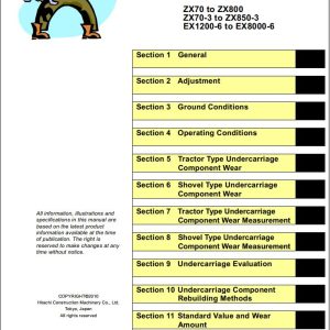Hitachi Excavator ZX70 to EX8000 6 Undercarriage Appraisal Manual KH 106E 00 (1)