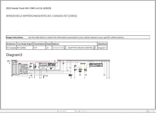 Honda HR V 2023 2WD L4 2.0L Electrical Schematic 1