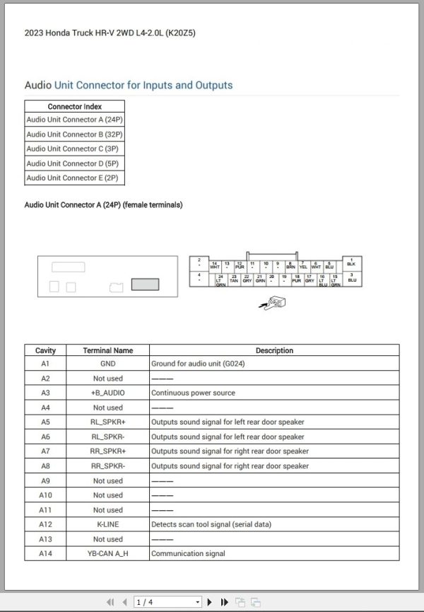 Honda HR V 2023 2WD L4 2.0L Electrical Schematic 3