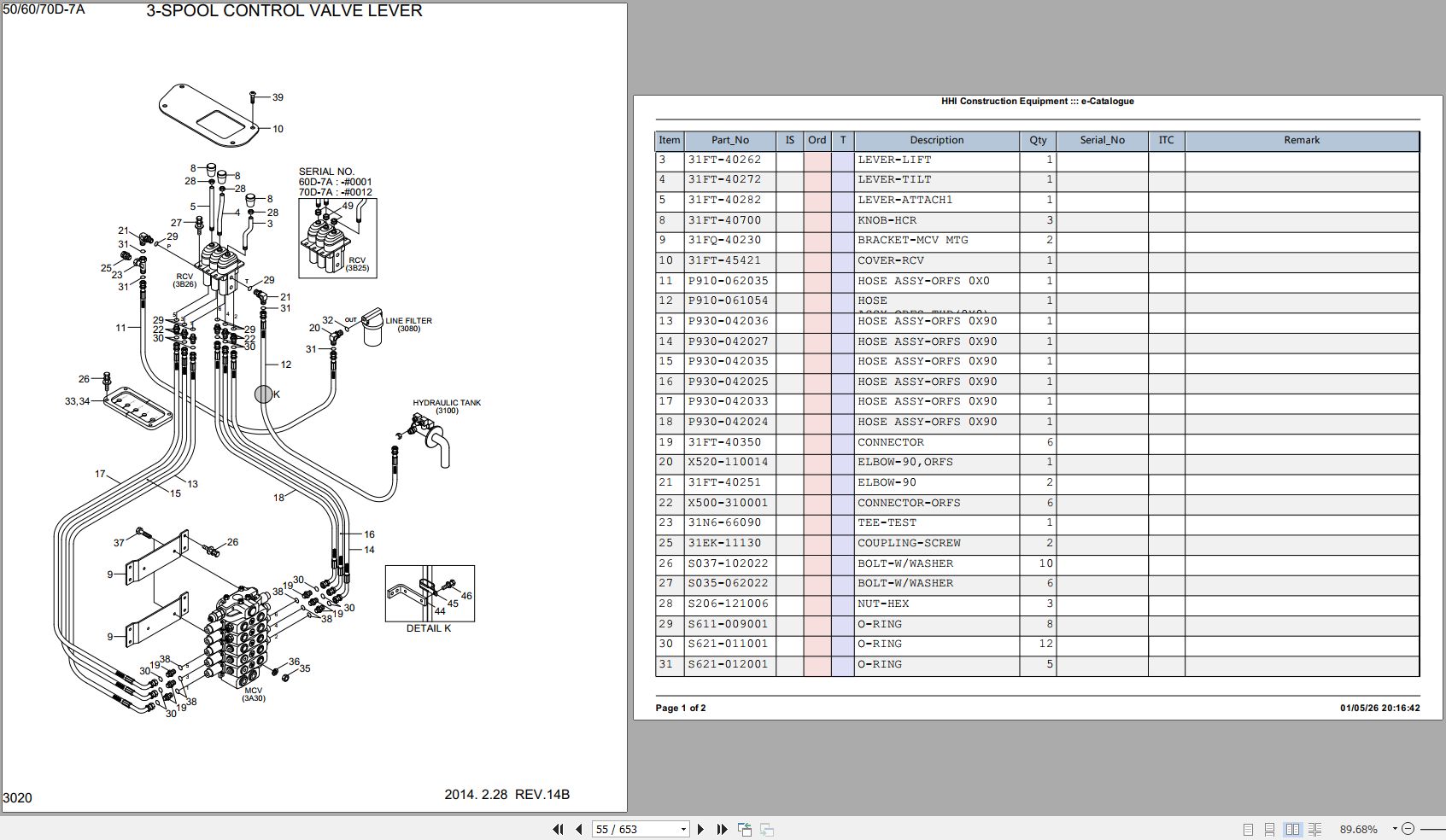 Hyundai Forklift 7 Series 50D 7A 60D 7A 70D 7A Spare Parts Catalog 3