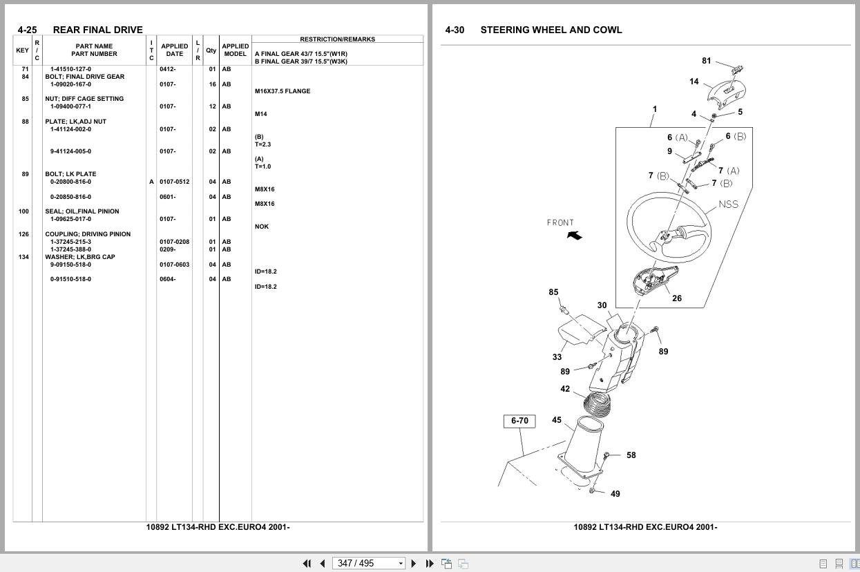 Isuzu Buses LT134 RHD EXC.EURO4 2001 Parts Catalog 10892 (2)