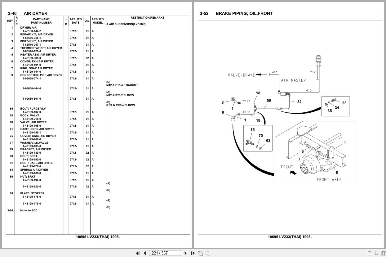 Isuzu Buses LV233 THAILAND 1998 Parts Catalog 10695 (2)