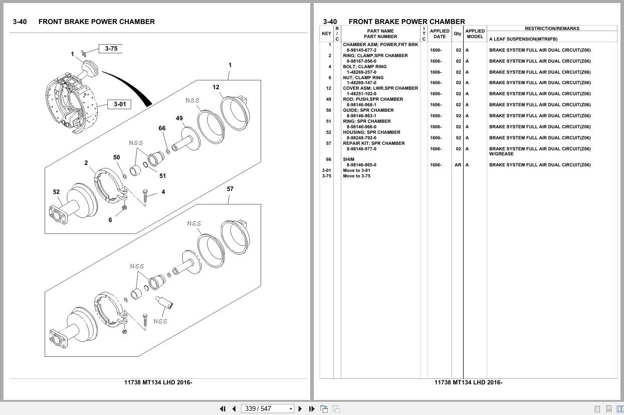 Isuzu Buses MT134 LHD 2016 Parts Catalog 11738 (2)