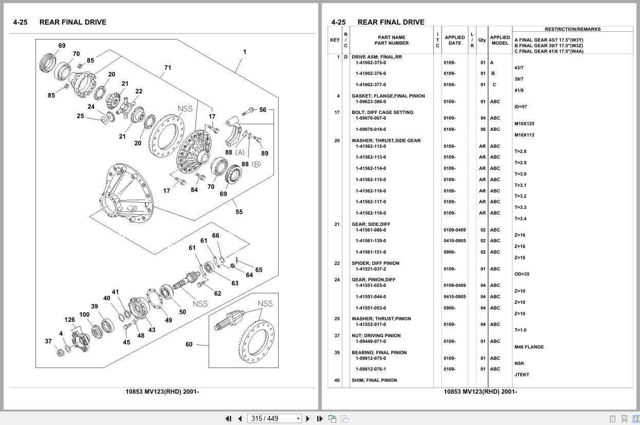 Isuzu Buses MV123 RHD 2001 Parts Catalog 10853 (2)