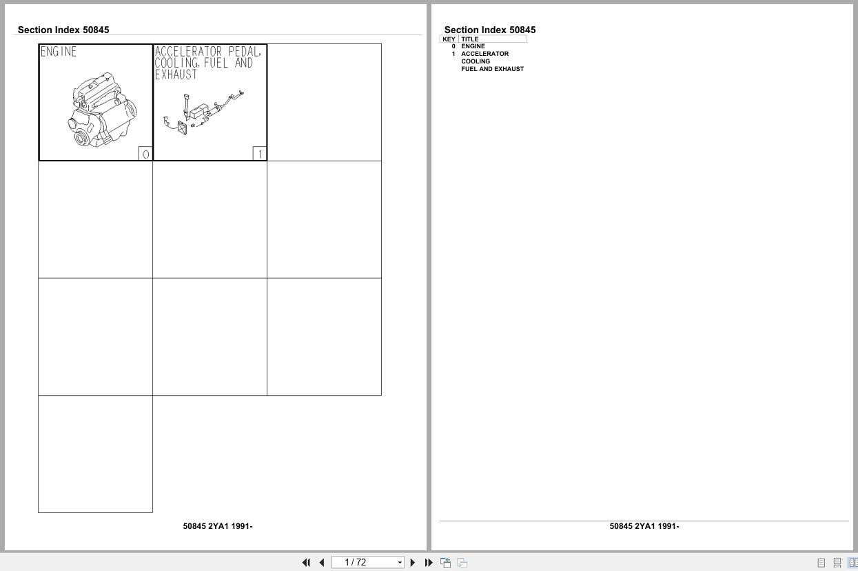 Isuzu Engine 2YA1 1991 Parts Catalog 50845 (1)