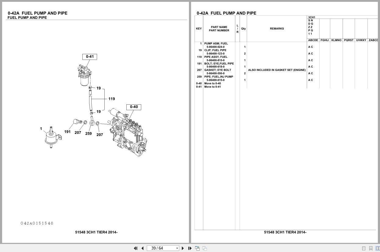 Isuzu Engine 3CH1 TIER4 2014 Parts Catalog 51548 (2)