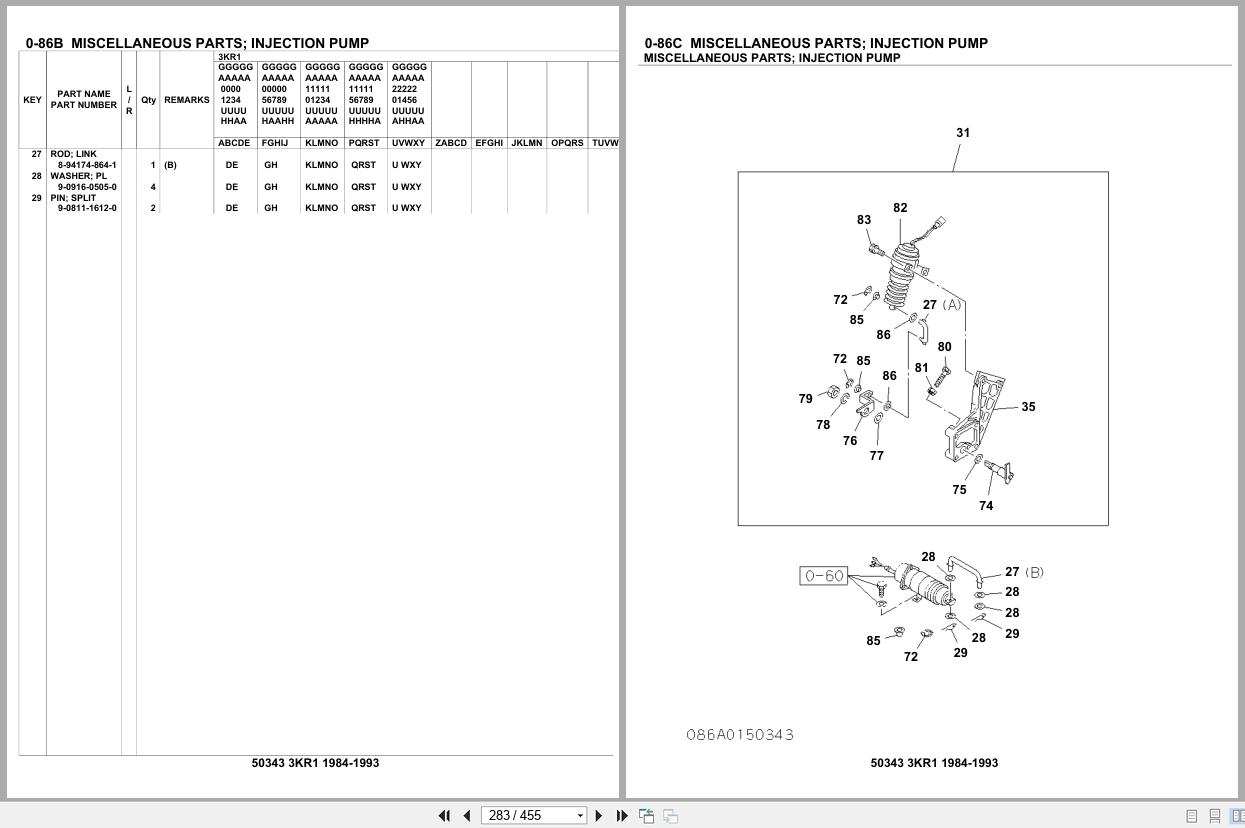 Isuzu Engine 3KR1 1984 1993 Parts Catalog 50343 (2)