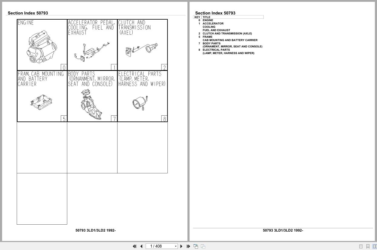 Isuzu Engine 3LD1 3LD2 1992 Parts Catalog 50793 (1)