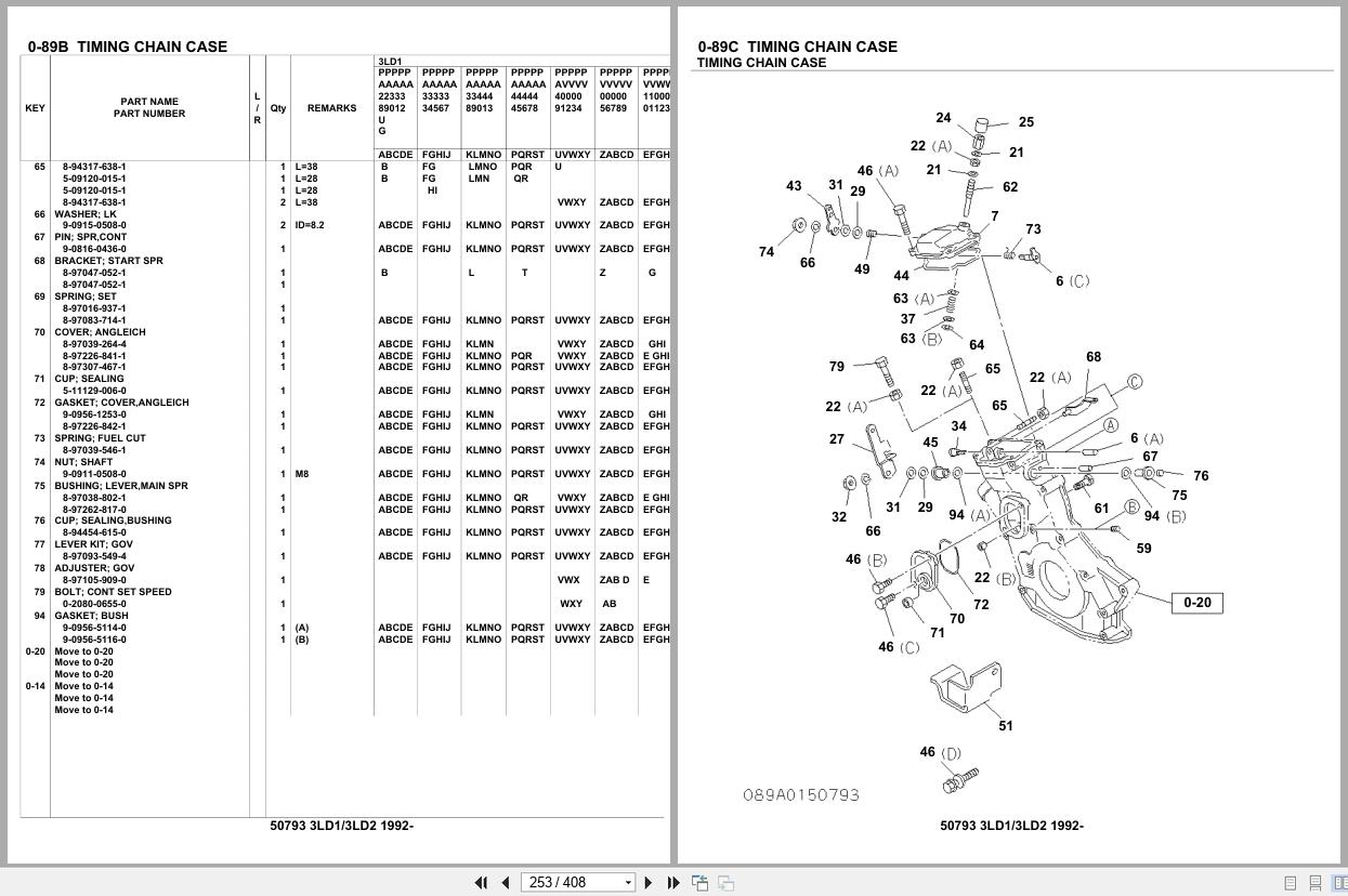 Isuzu Engine 3LD1 3LD2 1992 Parts Catalog 50793 (2)