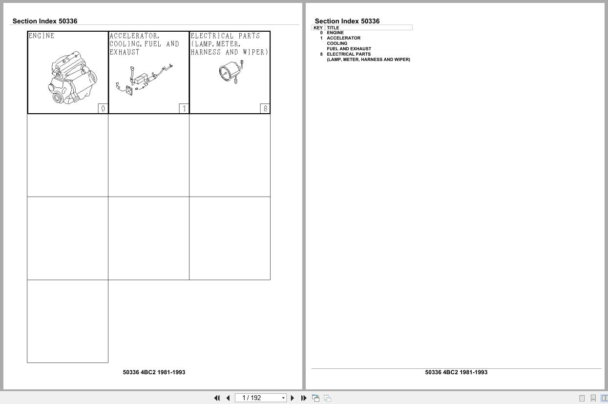 Isuzu Engine 4BC2 1981 1993 Parts Catalog 50336 (1)