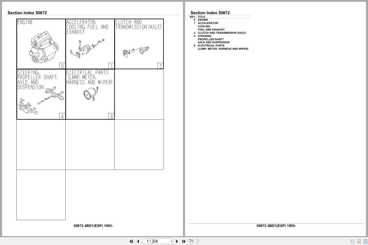 Isuzu Engine 4BD1 EXP 1993 Parts Catalog 50872 (1)