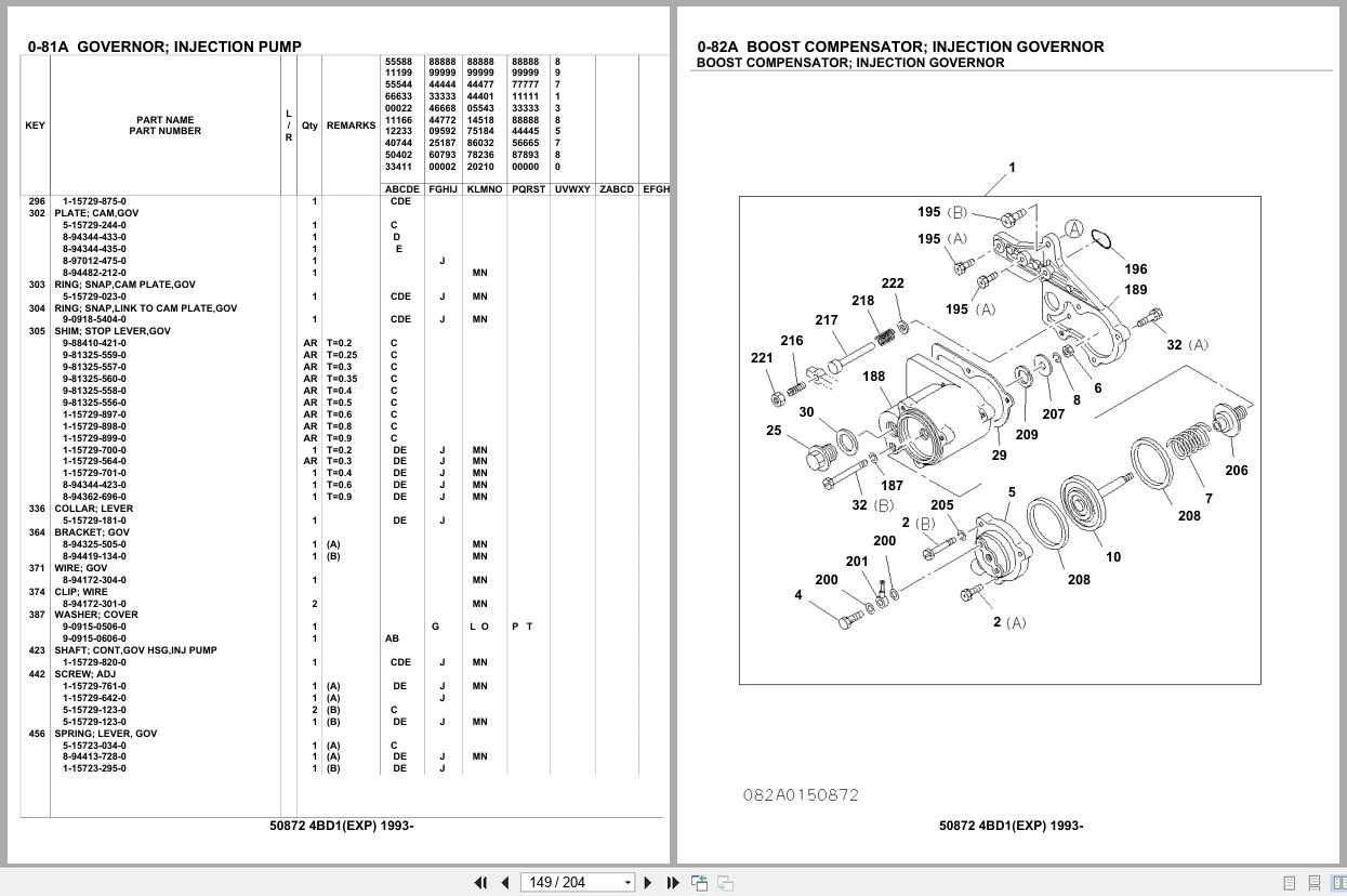 Isuzu Engine 4BD1 EXP 1993 Parts Catalog 50872 (2)