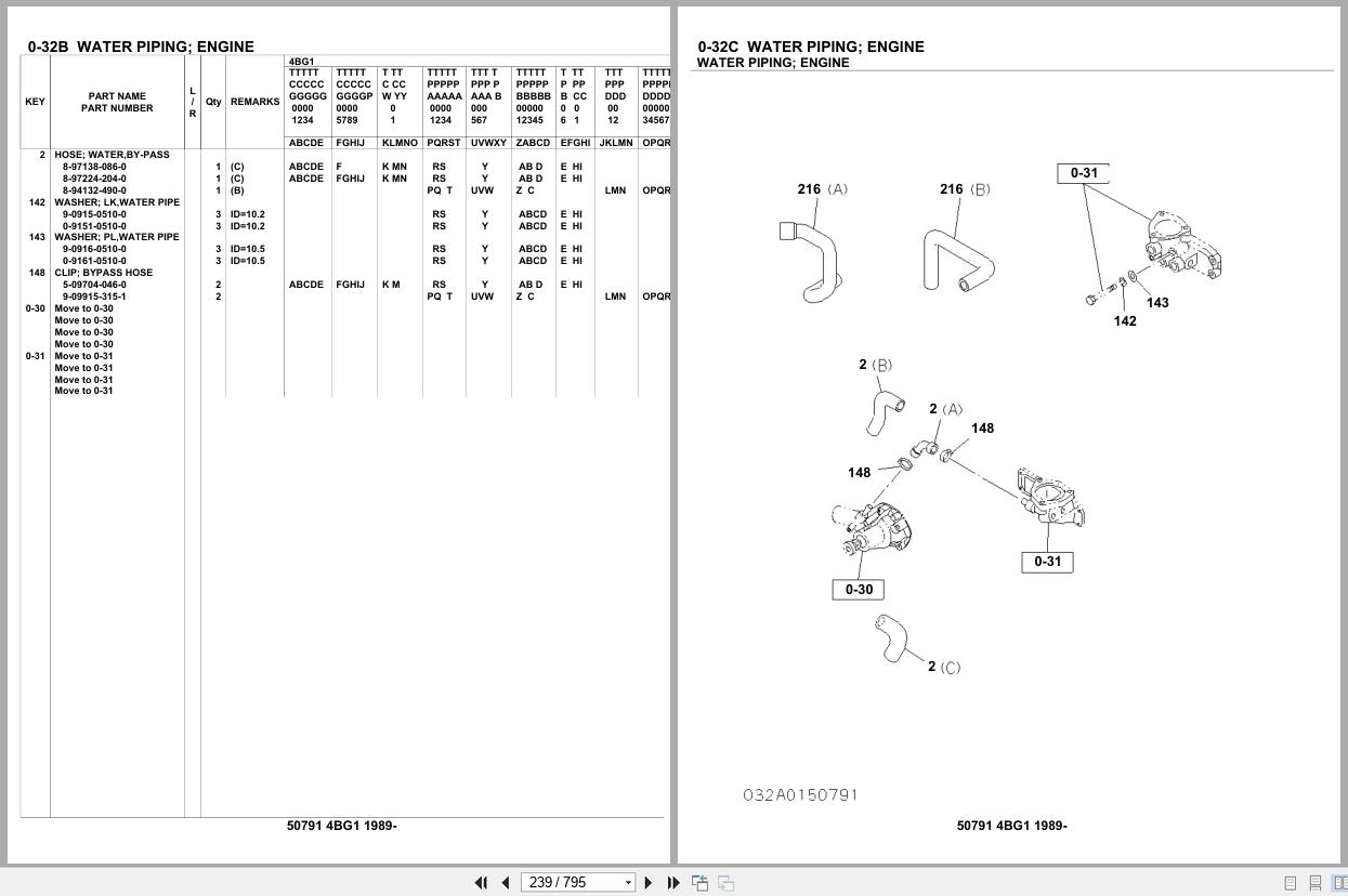 Isuzu Engine 4BG1 1989 Parts Catalog 50791 (2)