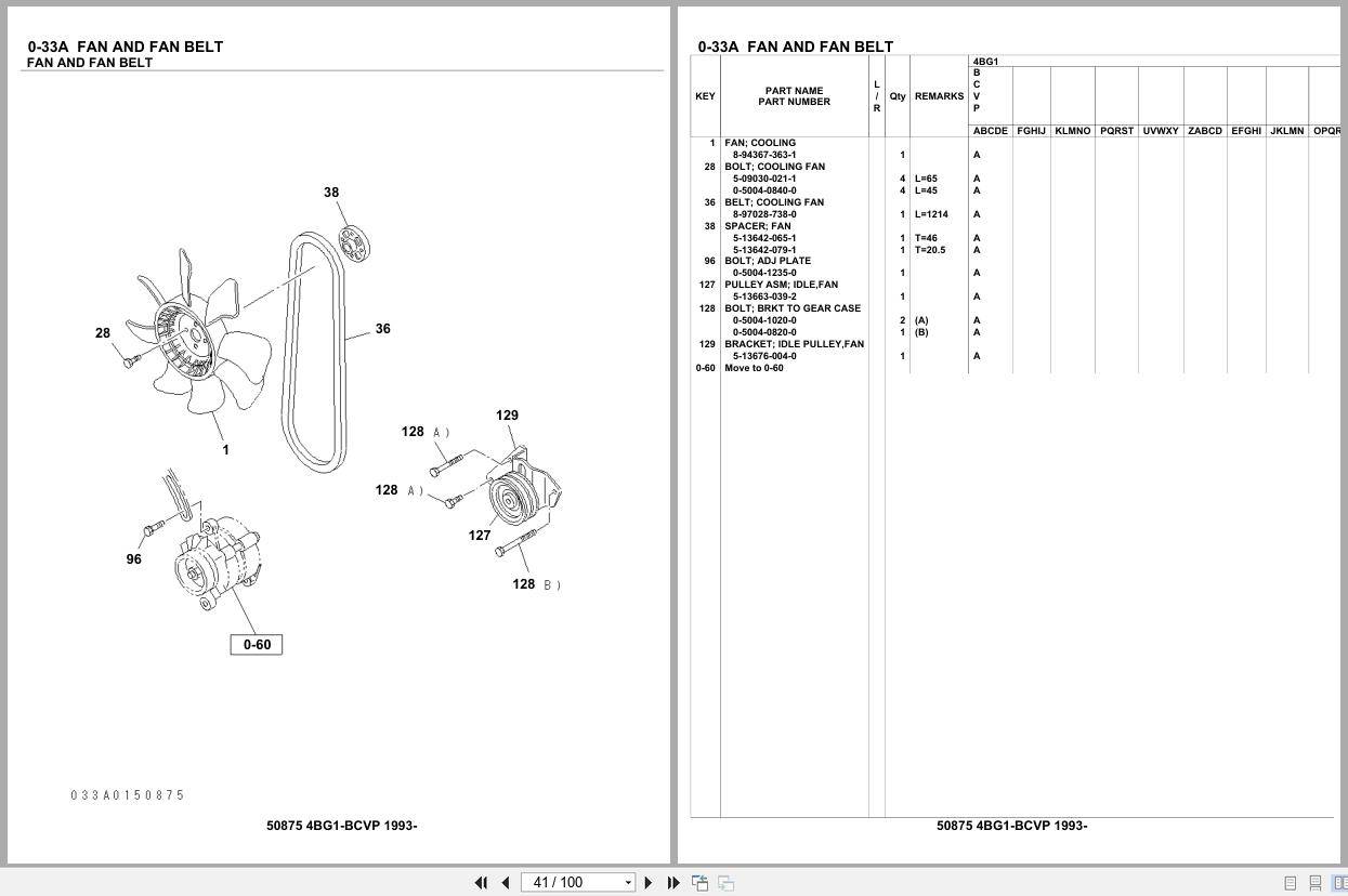 Isuzu Engine 4BG1 BCVP 1993 Parts Catalog 50875 (2)
