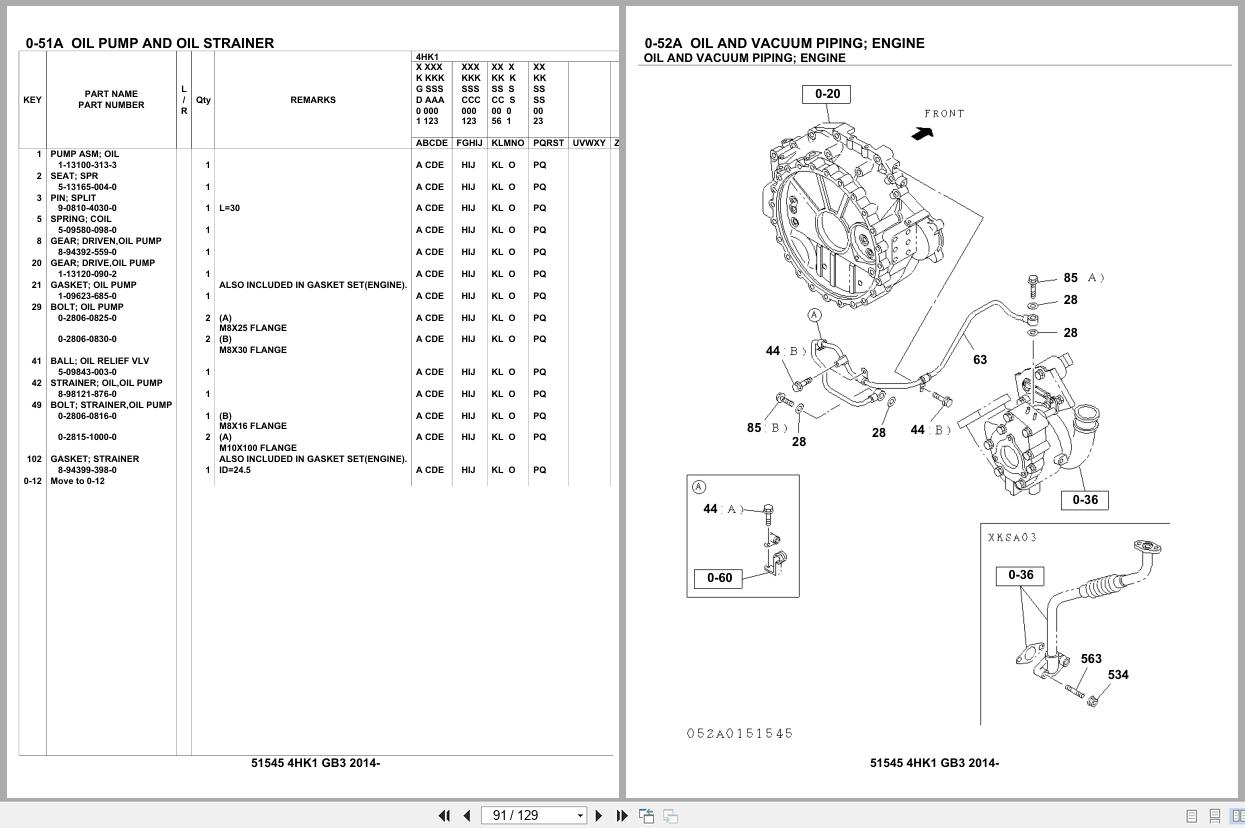 Isuzu Engine 4HK1 GB3 2014 Parts Catalog 51545 (2)