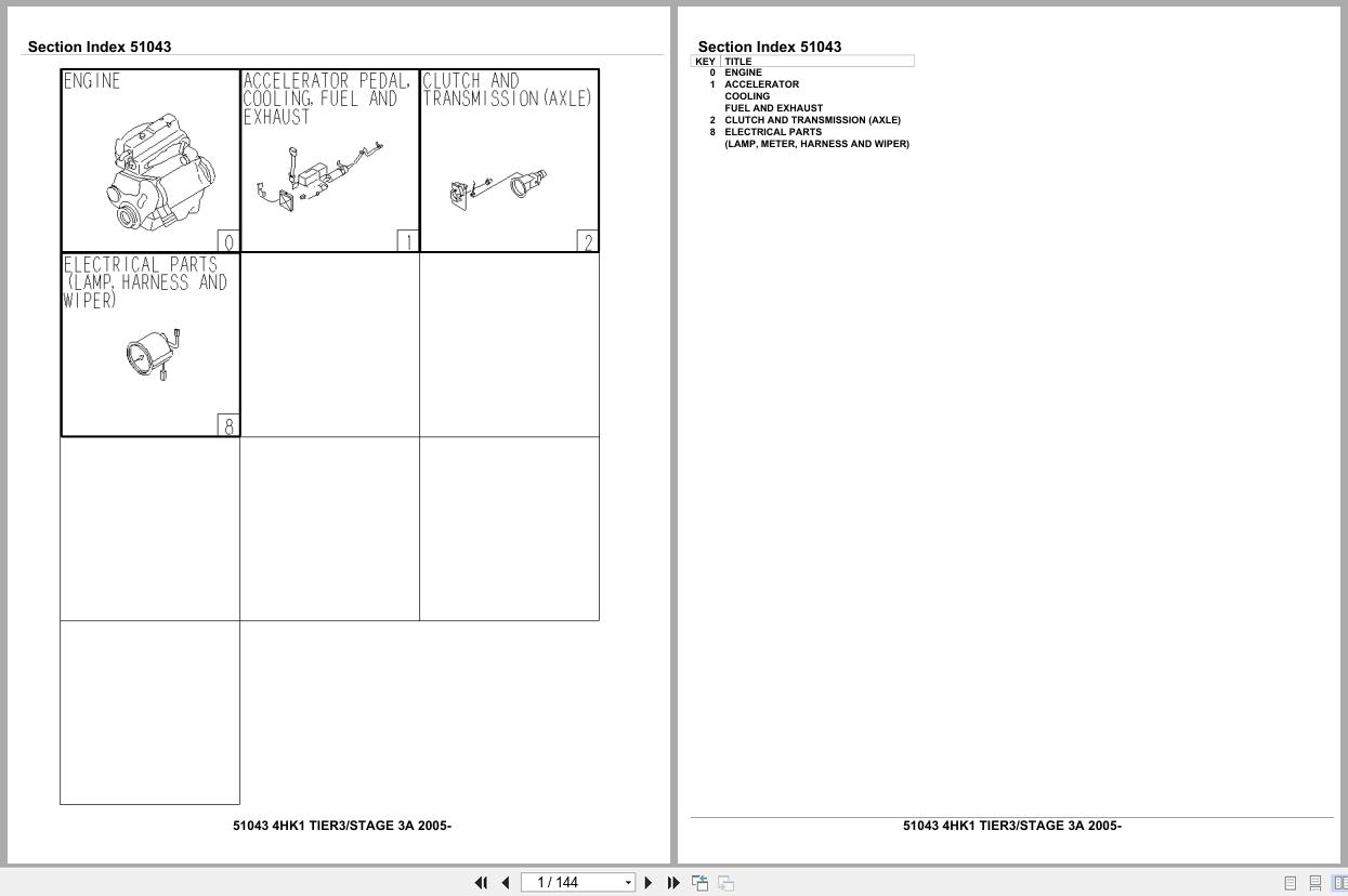 Isuzu Engine 4HK1 TIER3 STAGE3A 2005 Parts Catalog 51043 (1)