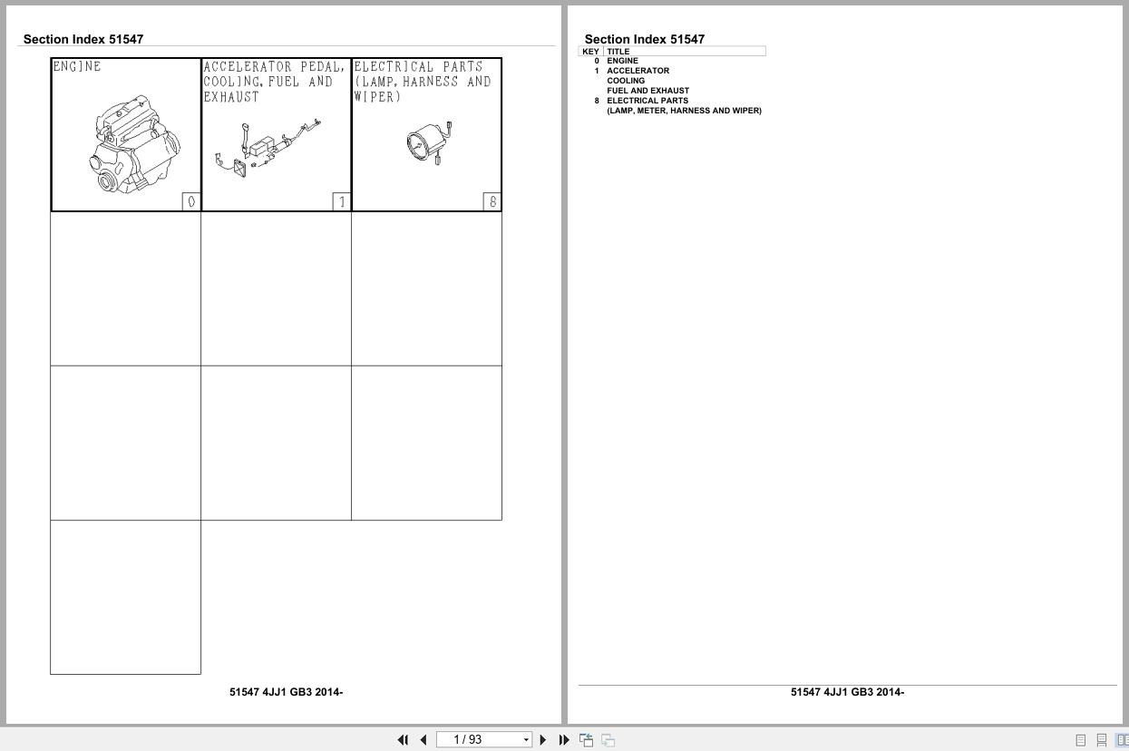 Isuzu Engine 4JJ1 GB3 2014 Parts Catalog 51547 (1)