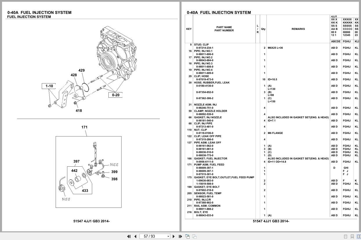 Isuzu Engine 4JJ1 GB3 2014 Parts Catalog 51547 (2)