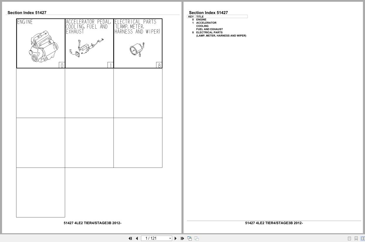 Isuzu Engine 4LE2 TIER4 STAGE3B 2012 Parts Catalog 51427 (1)