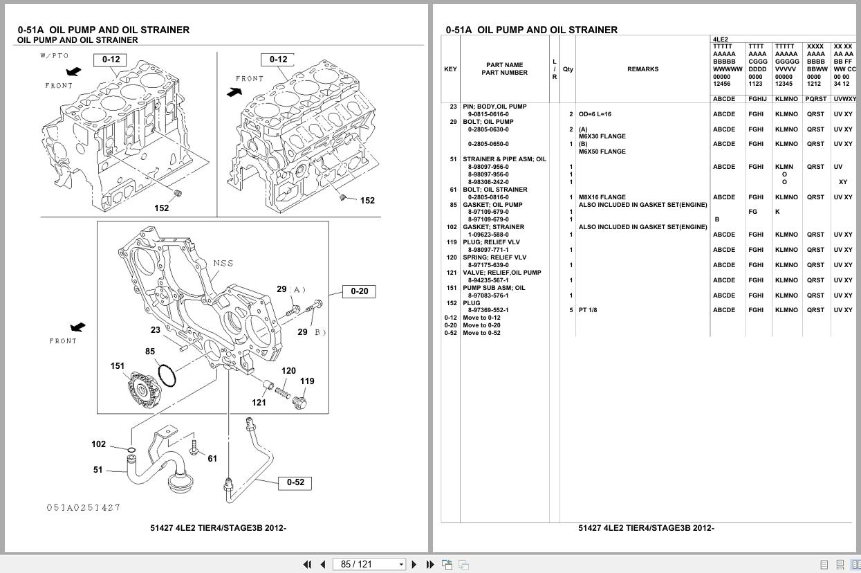 Isuzu Engine 4LE2 TIER4 STAGE3B 2012 Parts Catalog 51427 (2)