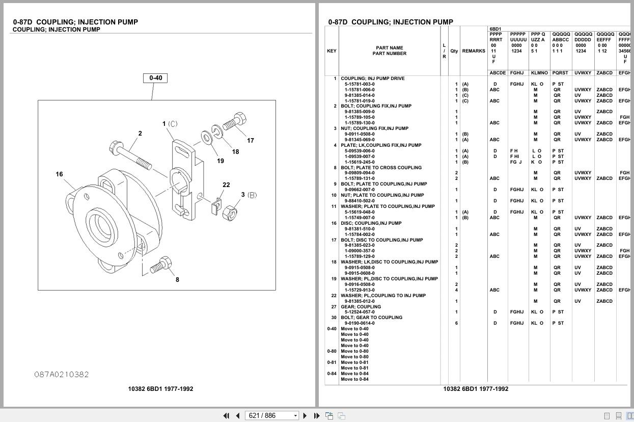 Isuzu Engine 6BD1 1977 1992 Parts Catalog 10382 (2)