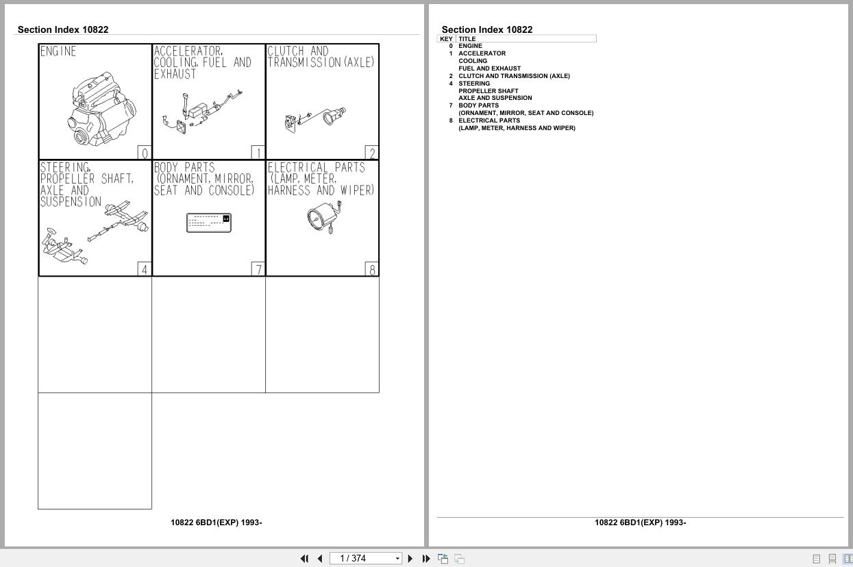 Isuzu Engine 6BD1 EXP 1993 Parts Catalog 10822 (1)