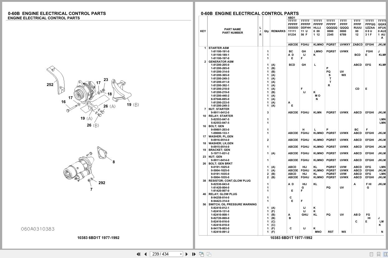 Isuzu Engine 6BD1T 1977 1992 Parts Catalog 10383 (2)
