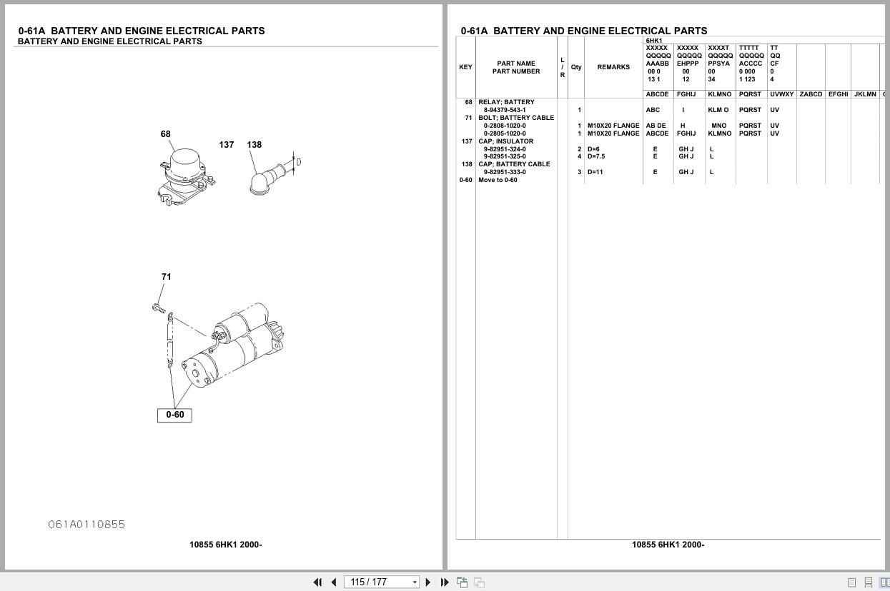 Isuzu Engine 6HK1 2000 Parts Catalog 10855 (2)