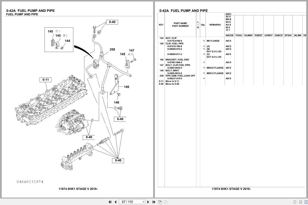 Isuzu Engine 6HK1 STAGEV 2019 Parts Catalog 11874 (2)