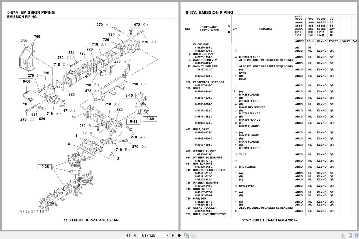 Isuzu Engine 6HK1 TIER4 STAGE4 2014 Parts Catalog 11571 (2)