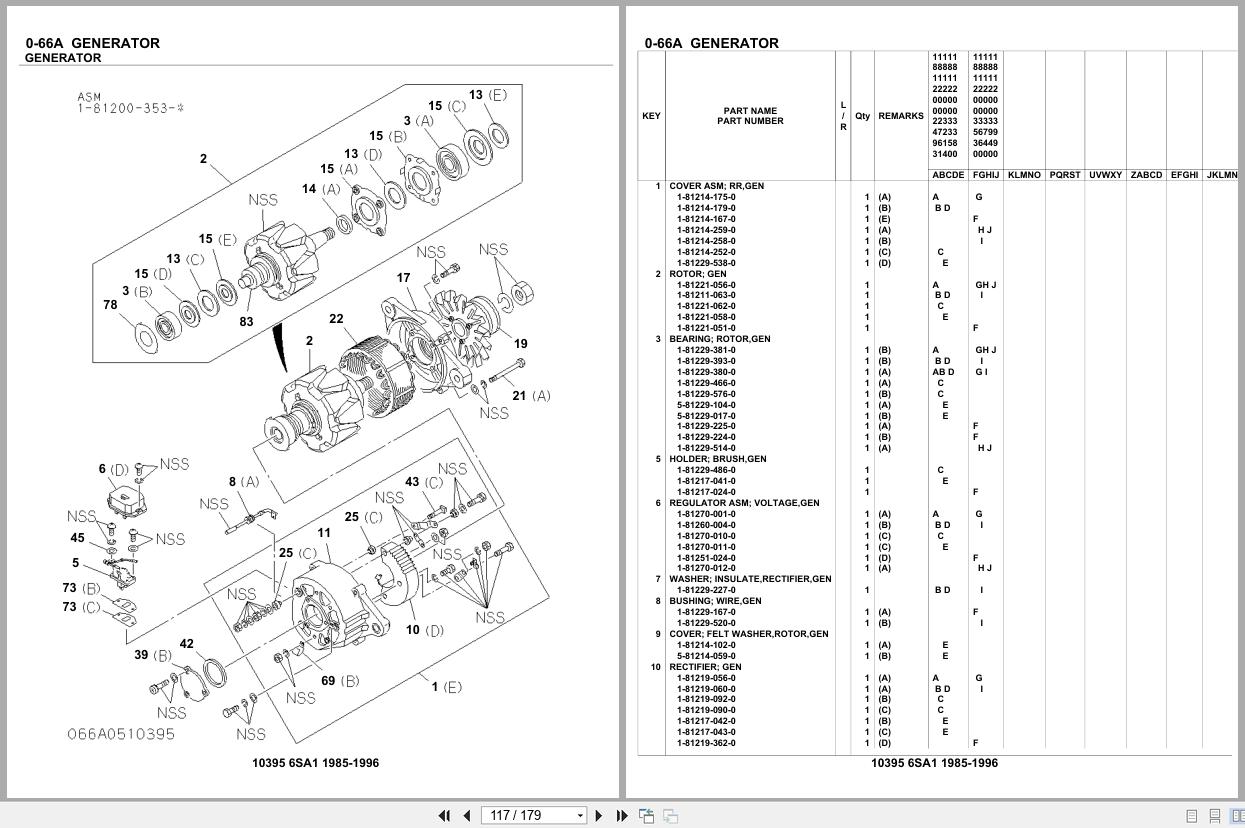 Isuzu Engine 6SA1 1985 1996 Parts Catalog 10395 (2)