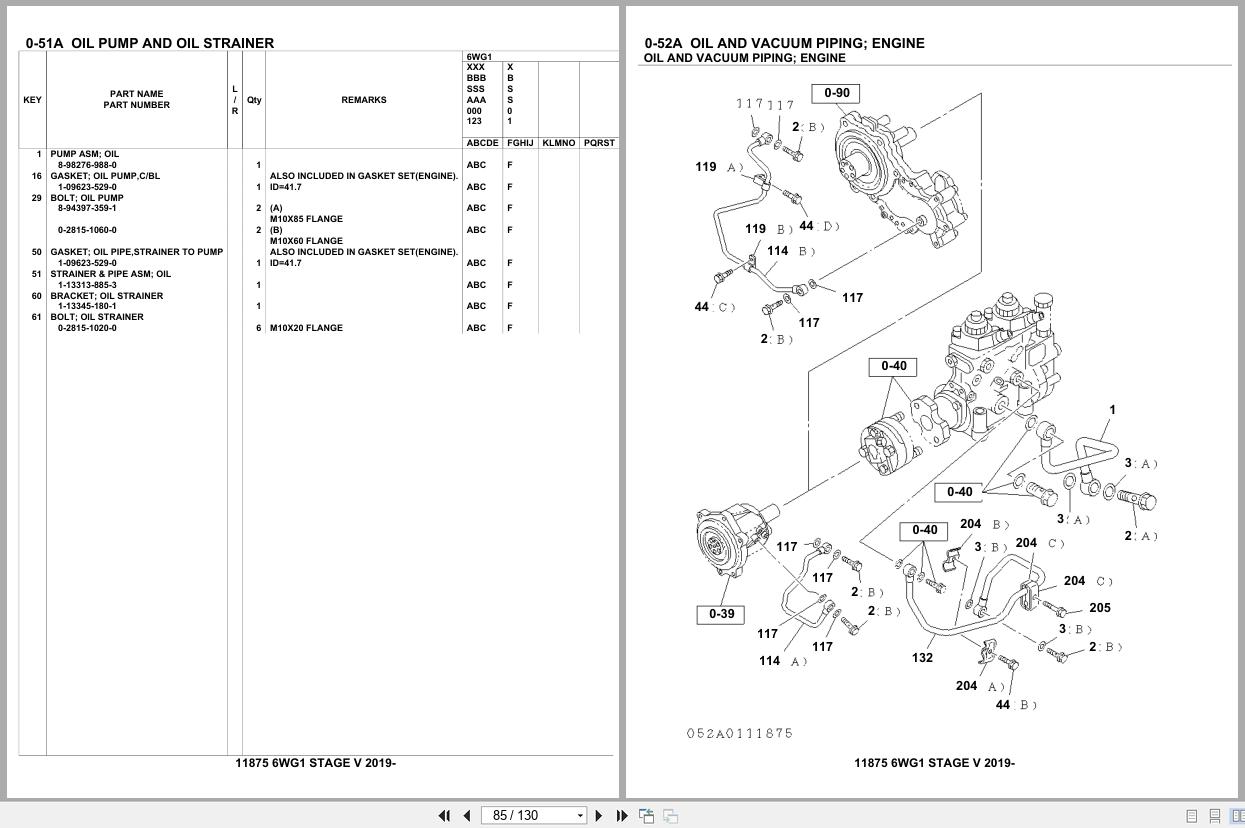 Isuzu Engine 6WG1 STAGEV 2019 Parts Catalog 11875 (2)
