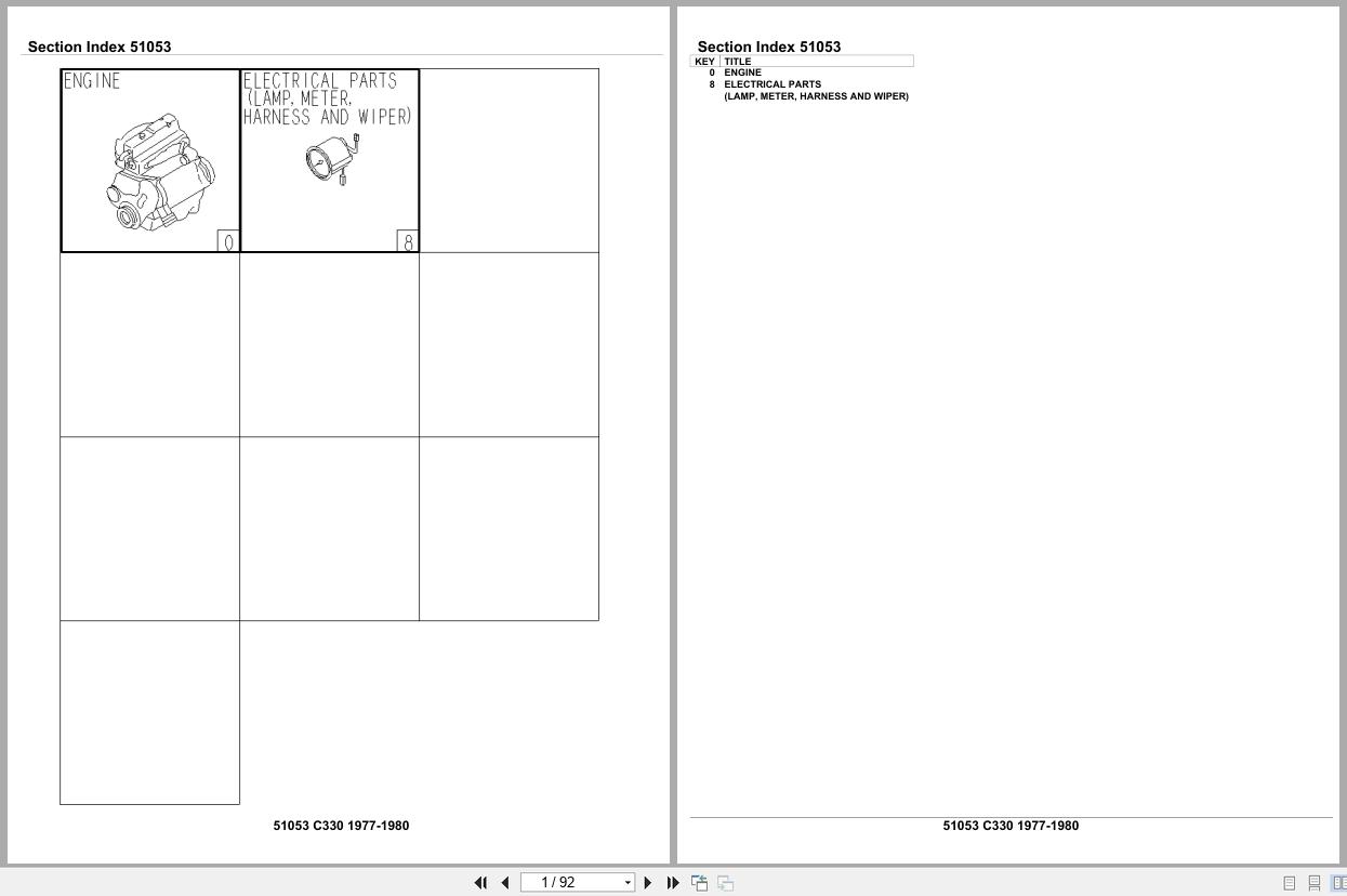 Isuzu Engine C330 1977 1980 Parts Catalog 51053 (1)
