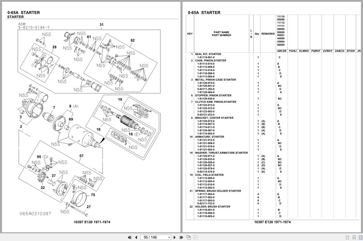 Isuzu Engine E120 1971 1974 Parts Catalog 10397 (2)