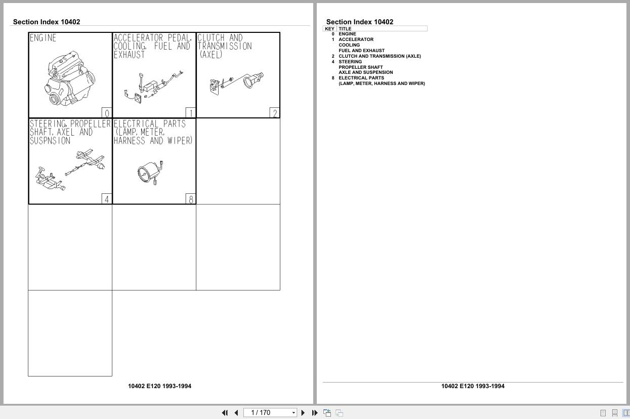 Isuzu Engine E120 1993 1994 Parts Catalog 10402 (1)